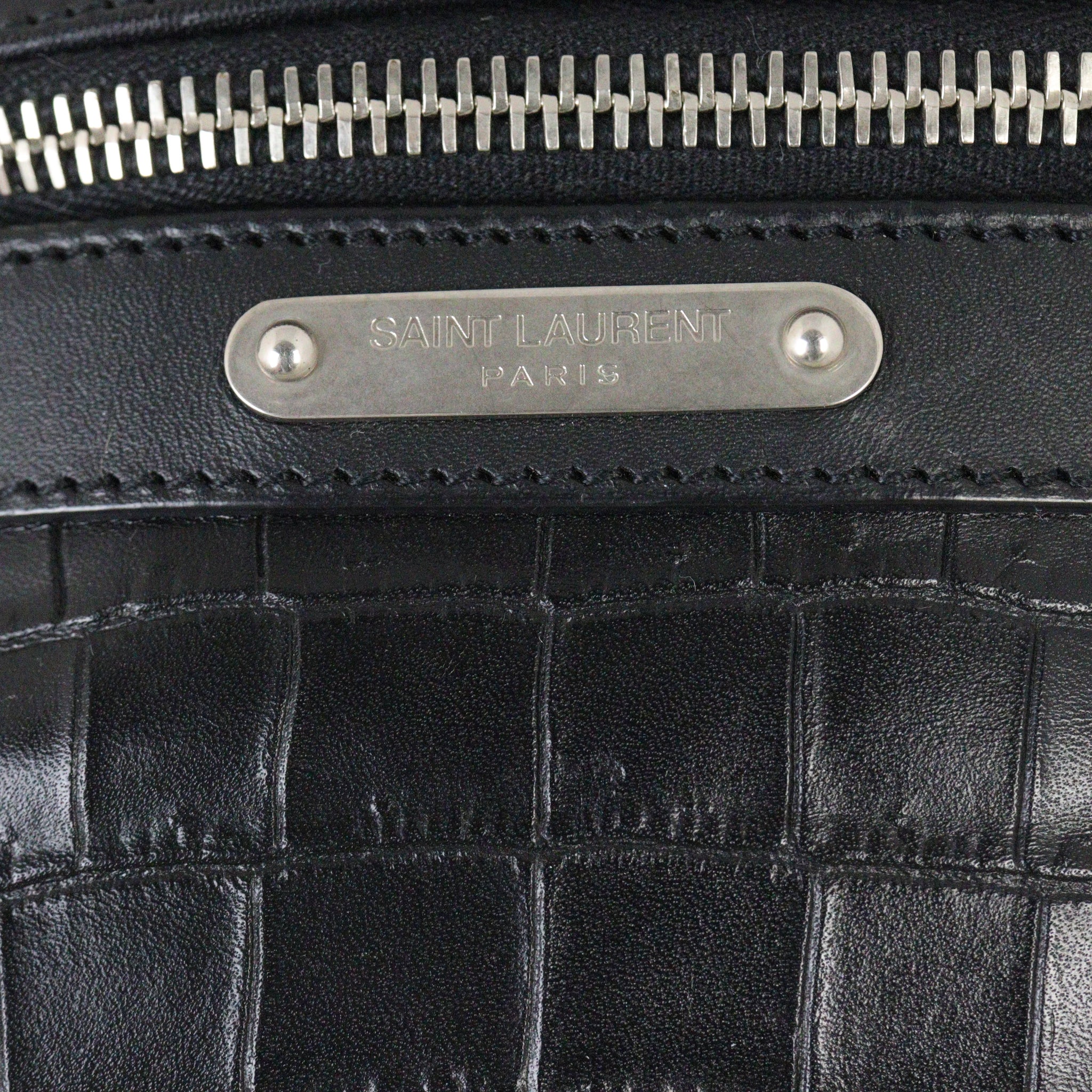 Saint Laurent City Belt Bag Croc-embossed