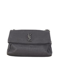 Saint Laurent West Hollywood Medium Croc-Embossed