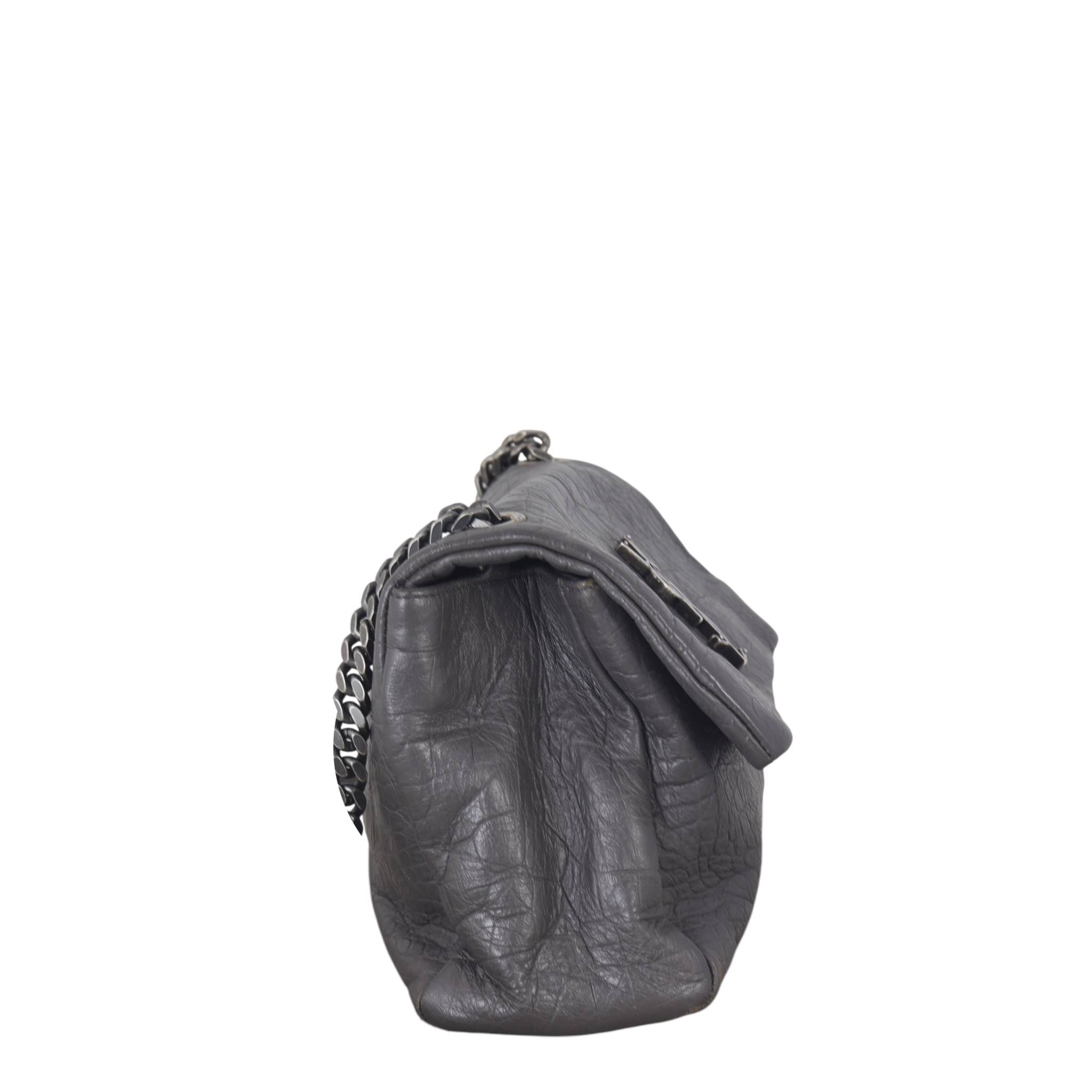Saint Laurent West Hollywood Medium Croc-Embossed