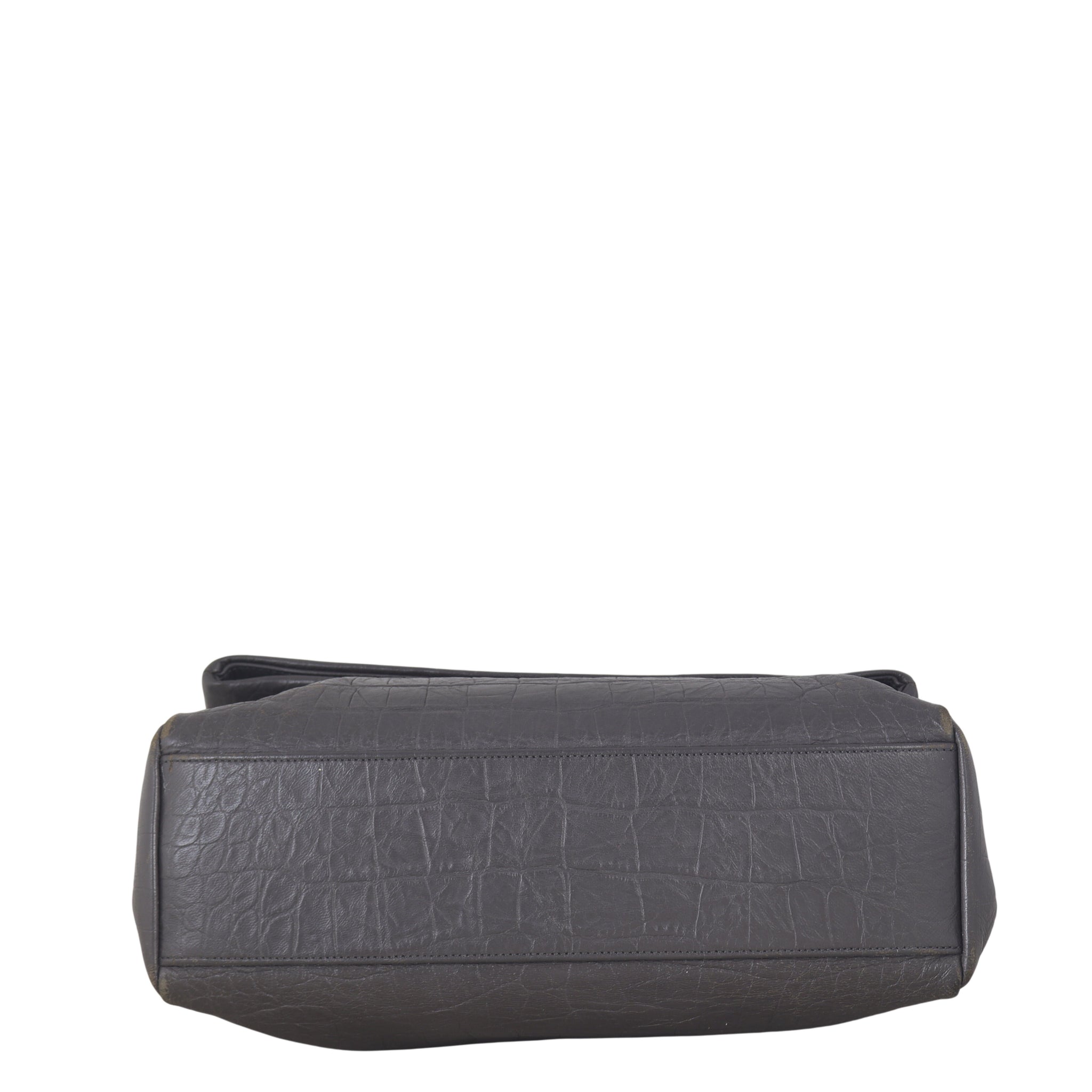 Saint Laurent West Hollywood Medium Croc-Embossed