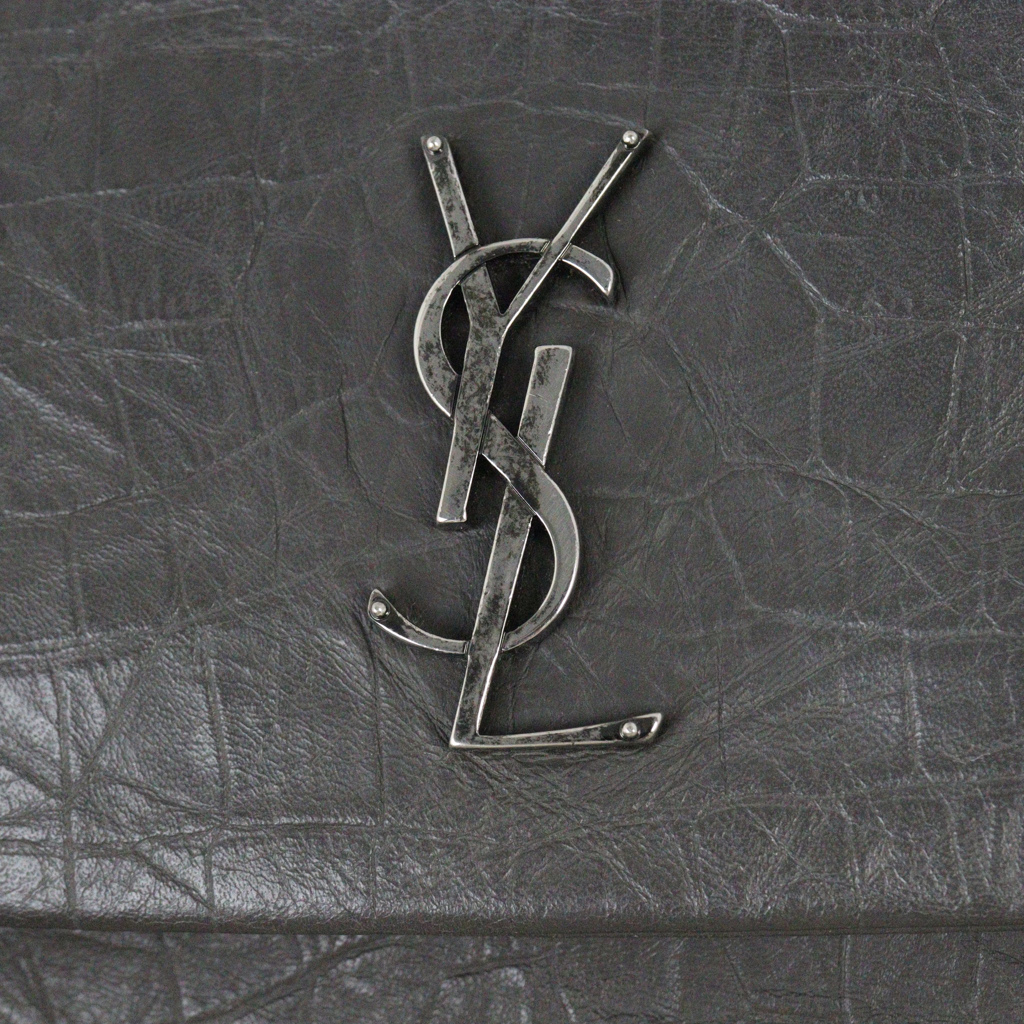 Saint Laurent West Hollywood Medium Croc-Embossed