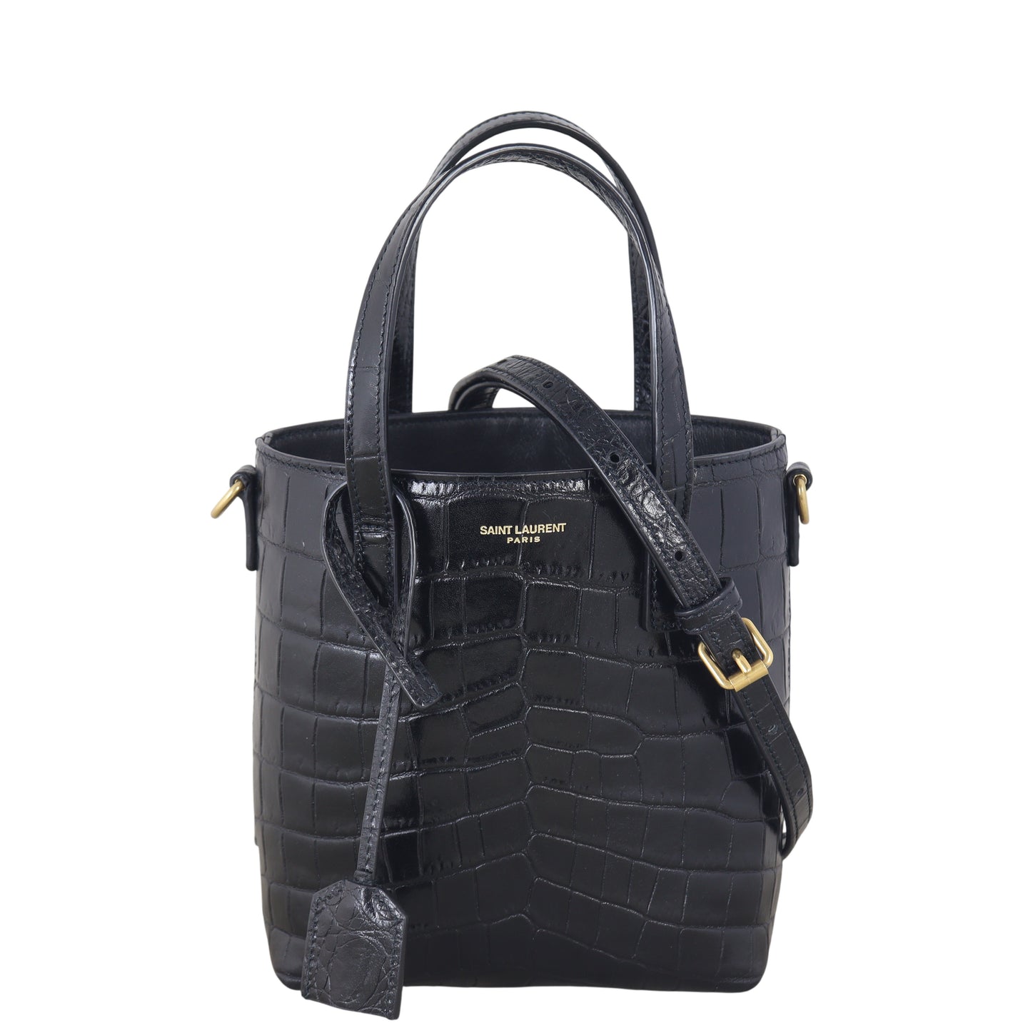 Saint Laurent Toy Shopping Tote Croc-embossed