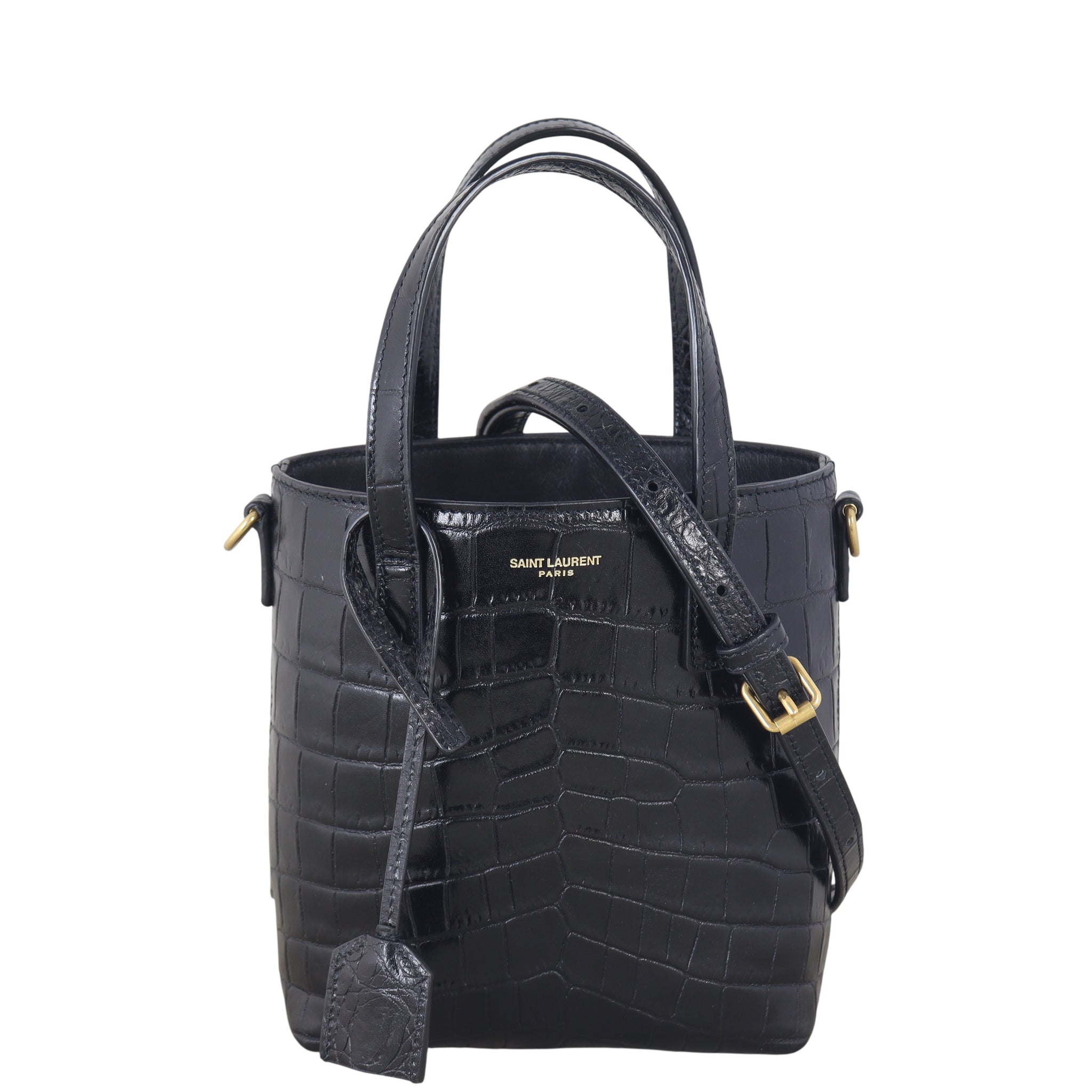 Saint Laurent Toy Shopping Tote Croc-embossed