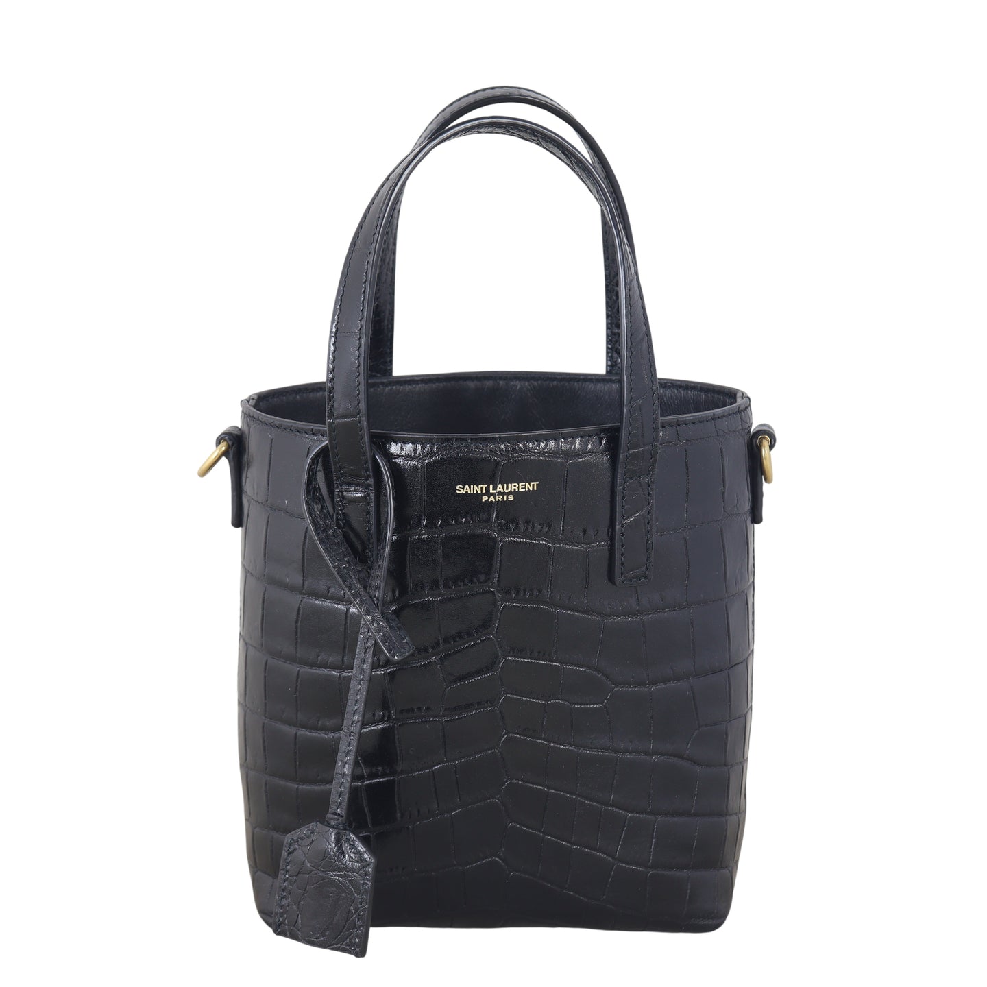 Saint Laurent Toy Shopping Tote Croc-embossed