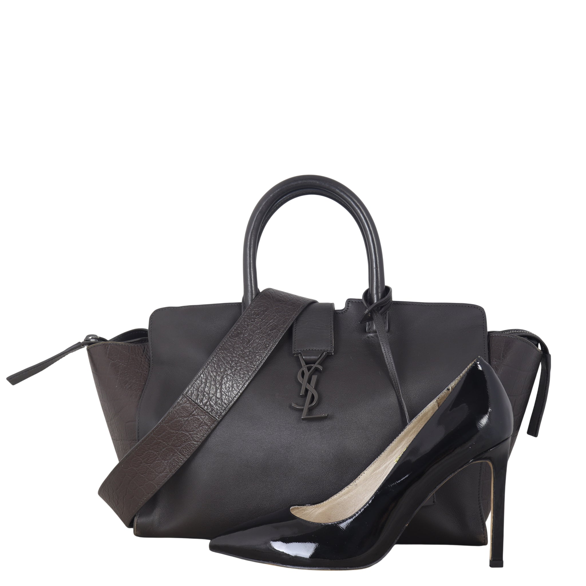 Saint Laurent Downtown Cabas Croc-Embossed