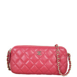 Chanel CC Double Zip Clutch with Chain