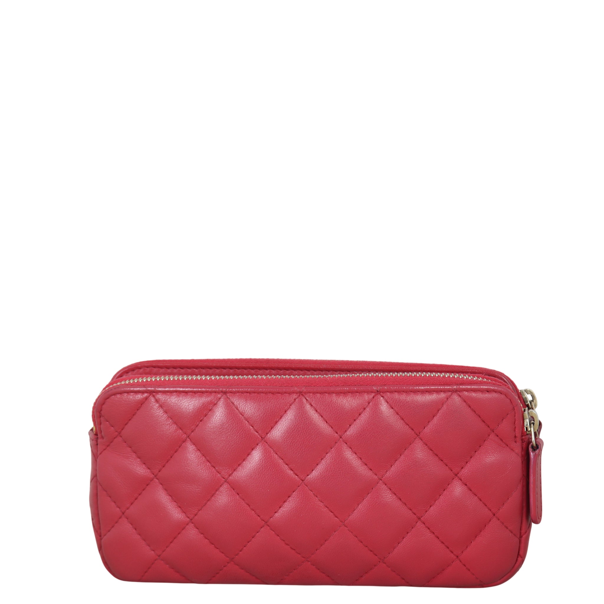 Chanel CC Double Zip Clutch with Chain