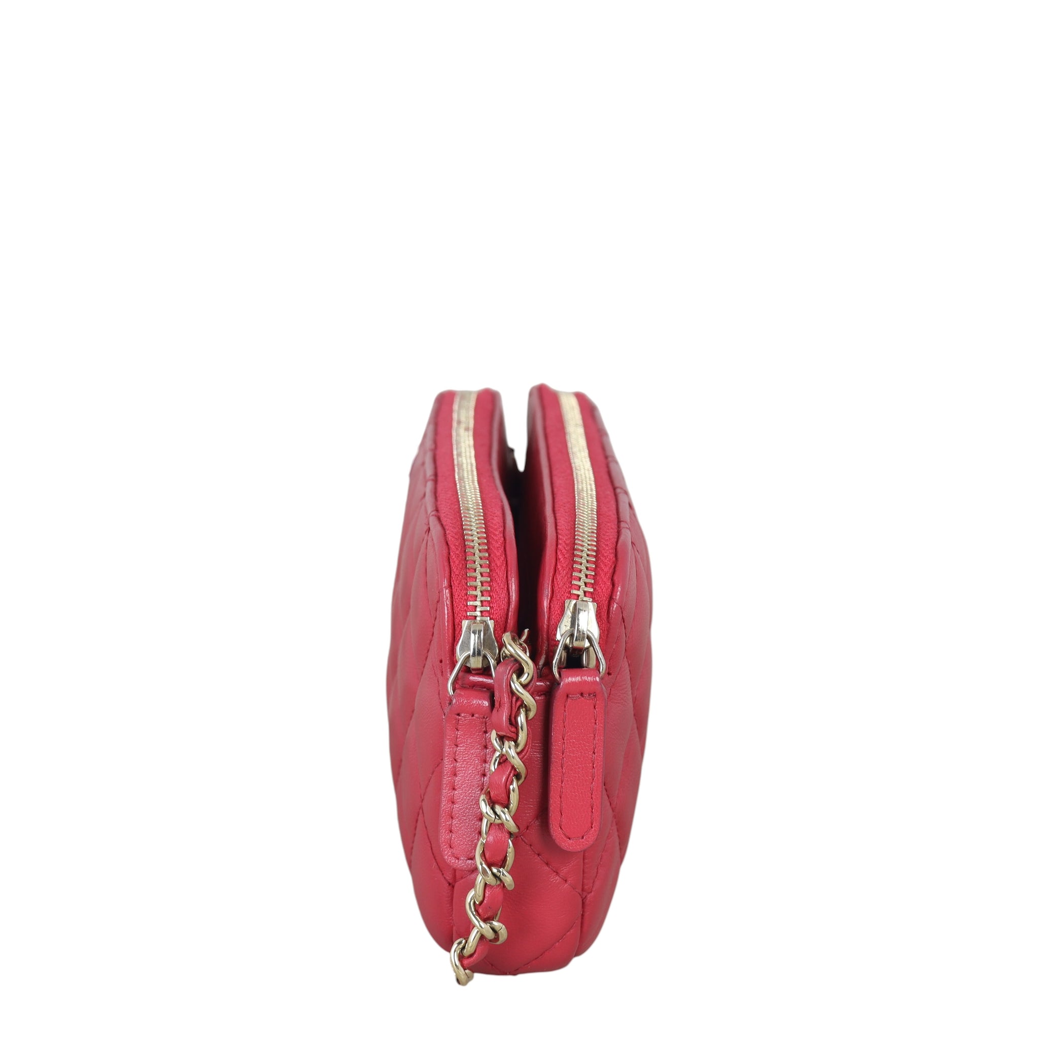 Chanel CC Double Zip Clutch with Chain