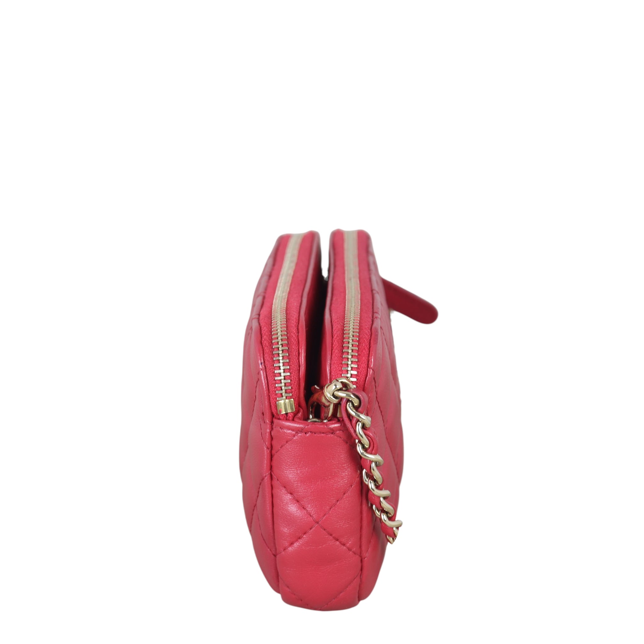 Chanel CC Double Zip Clutch with Chain