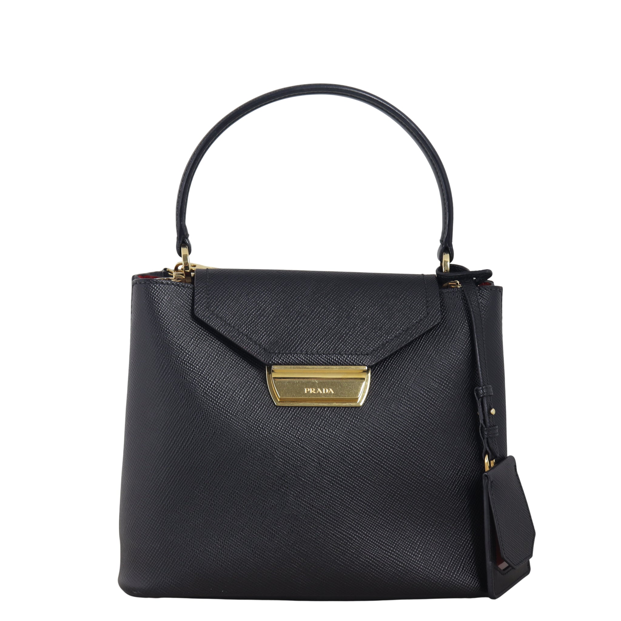 Prada Saffiano Cuir Ingrid Top Handle Bag