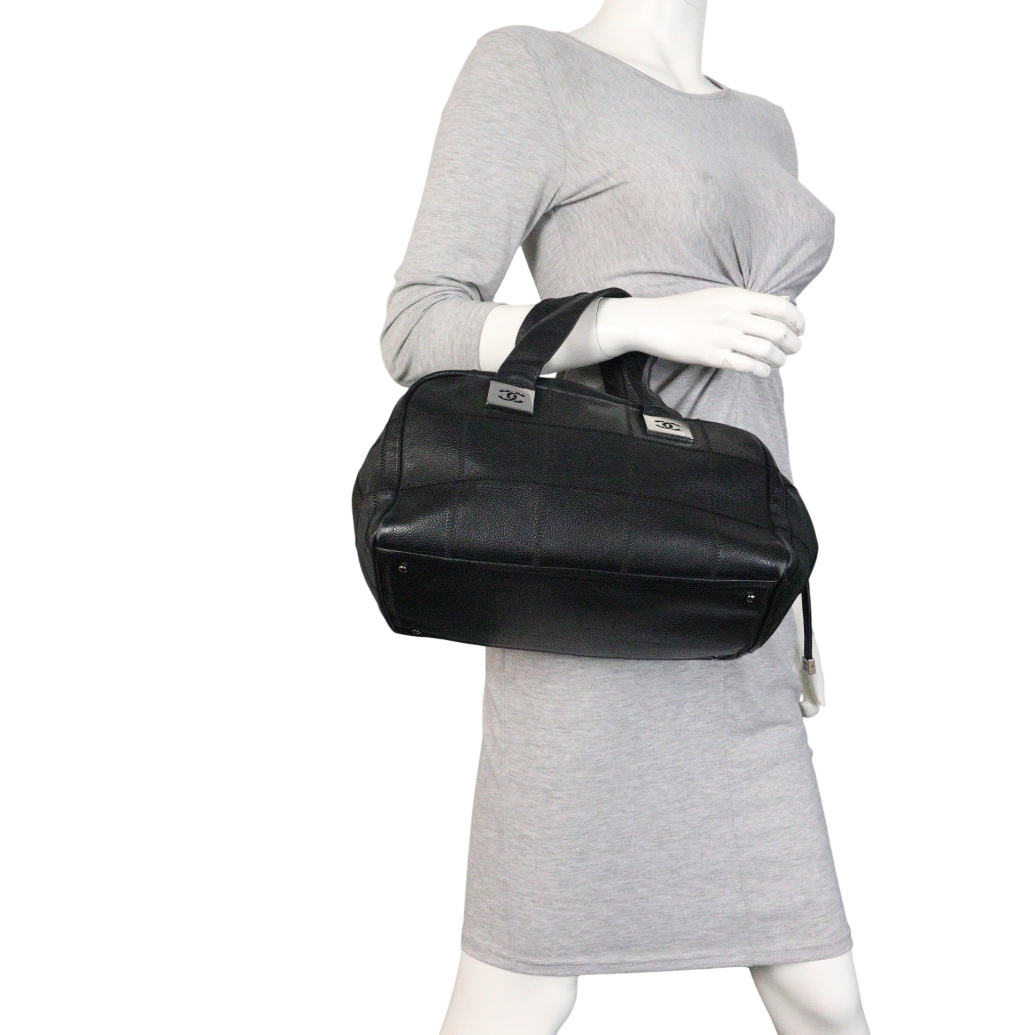Chanel Square Stitch Bowler Bag Medium