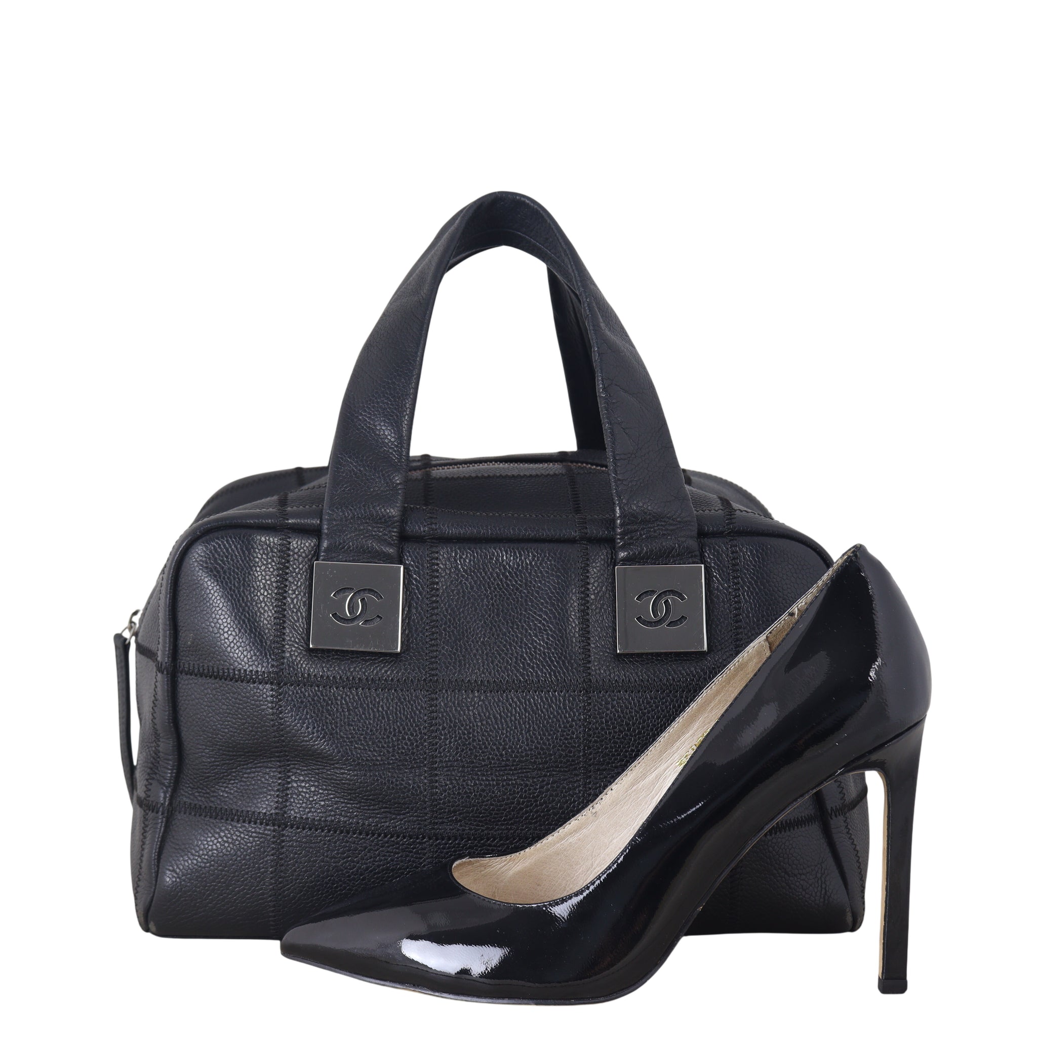 Chanel Square Stitch Bowler Bag Medium