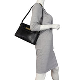Saint Laurent Manhattan Shoulder Bag Medium Croc Embossed