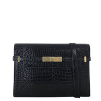 Saint Laurent Manhattan Shoulder Bag Medium Croc Embossed