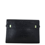 Saint Laurent Manhattan Shoulder Bag Medium Croc Embossed