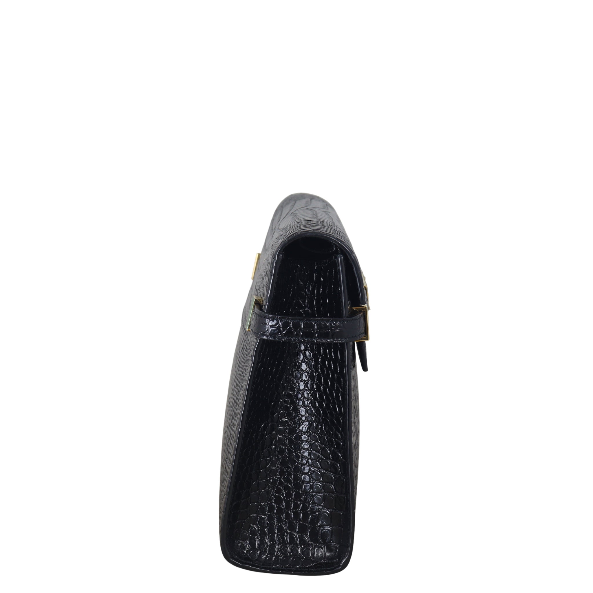 Saint Laurent Manhattan Shoulder Bag Medium Croc Embossed