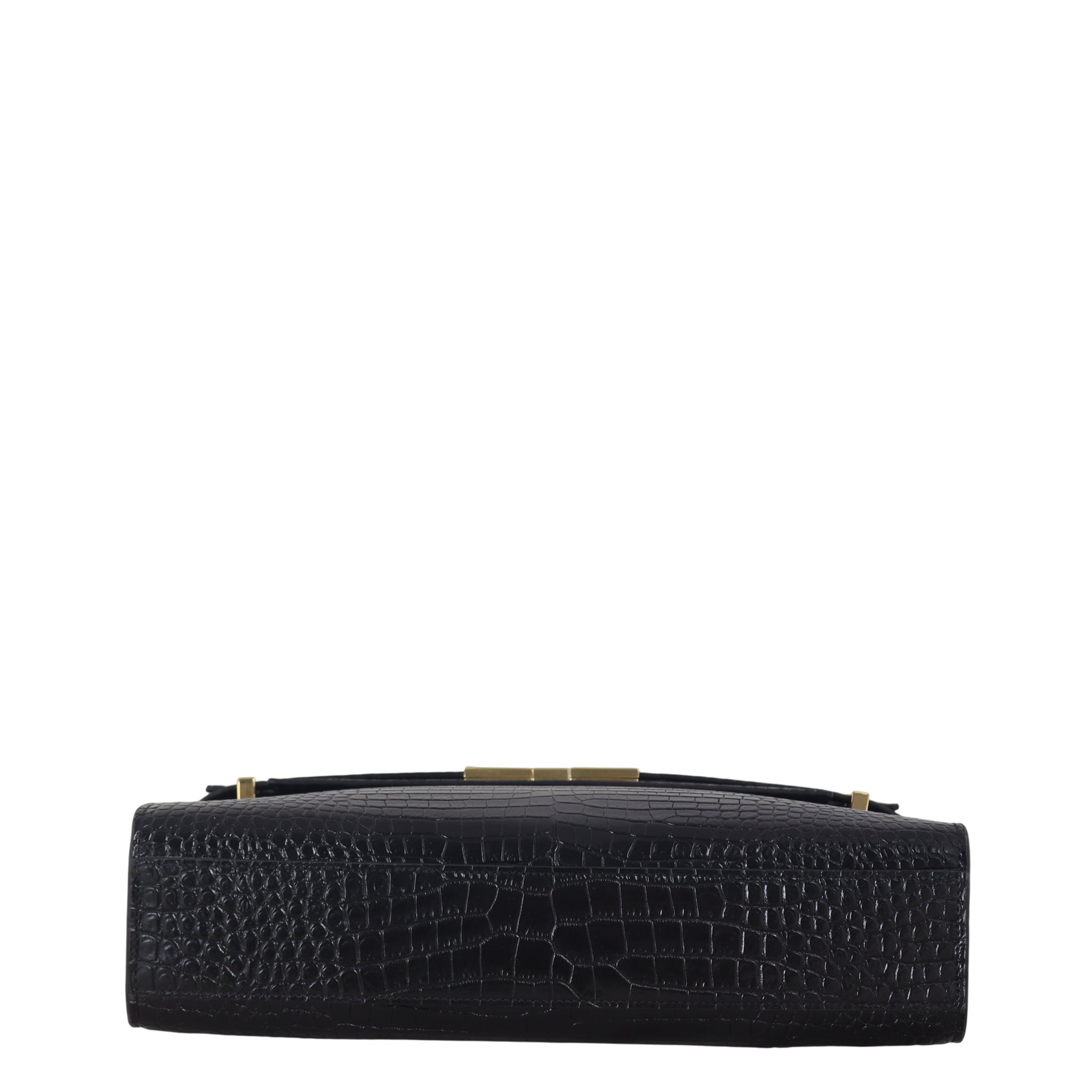 Saint Laurent Manhattan Shoulder Bag Medium Croc Embossed