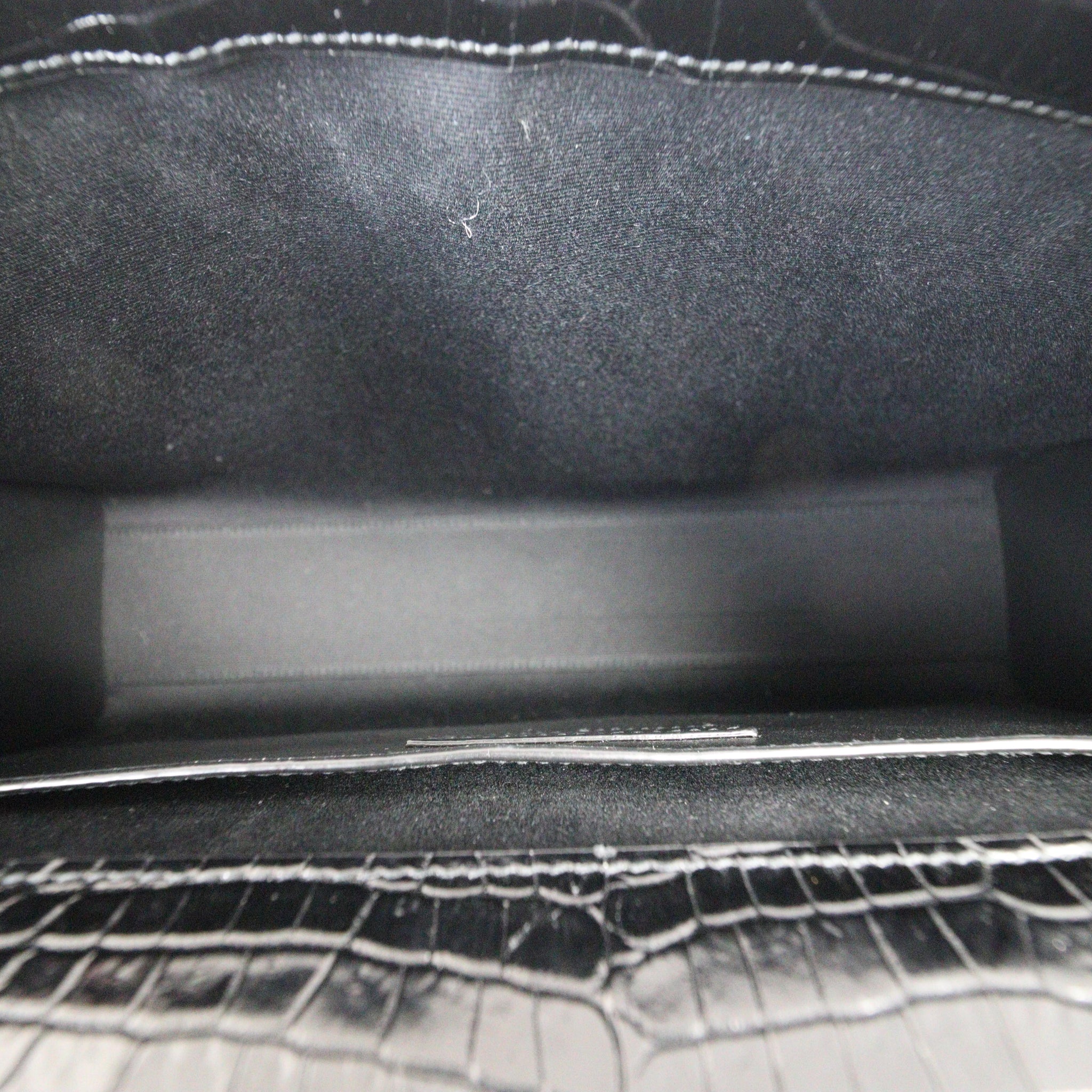 Saint Laurent Manhattan Shoulder Bag Medium Croc Embossed