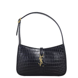 Saint Laurent Le 5 A 7 Hobo Croc-Embossed
