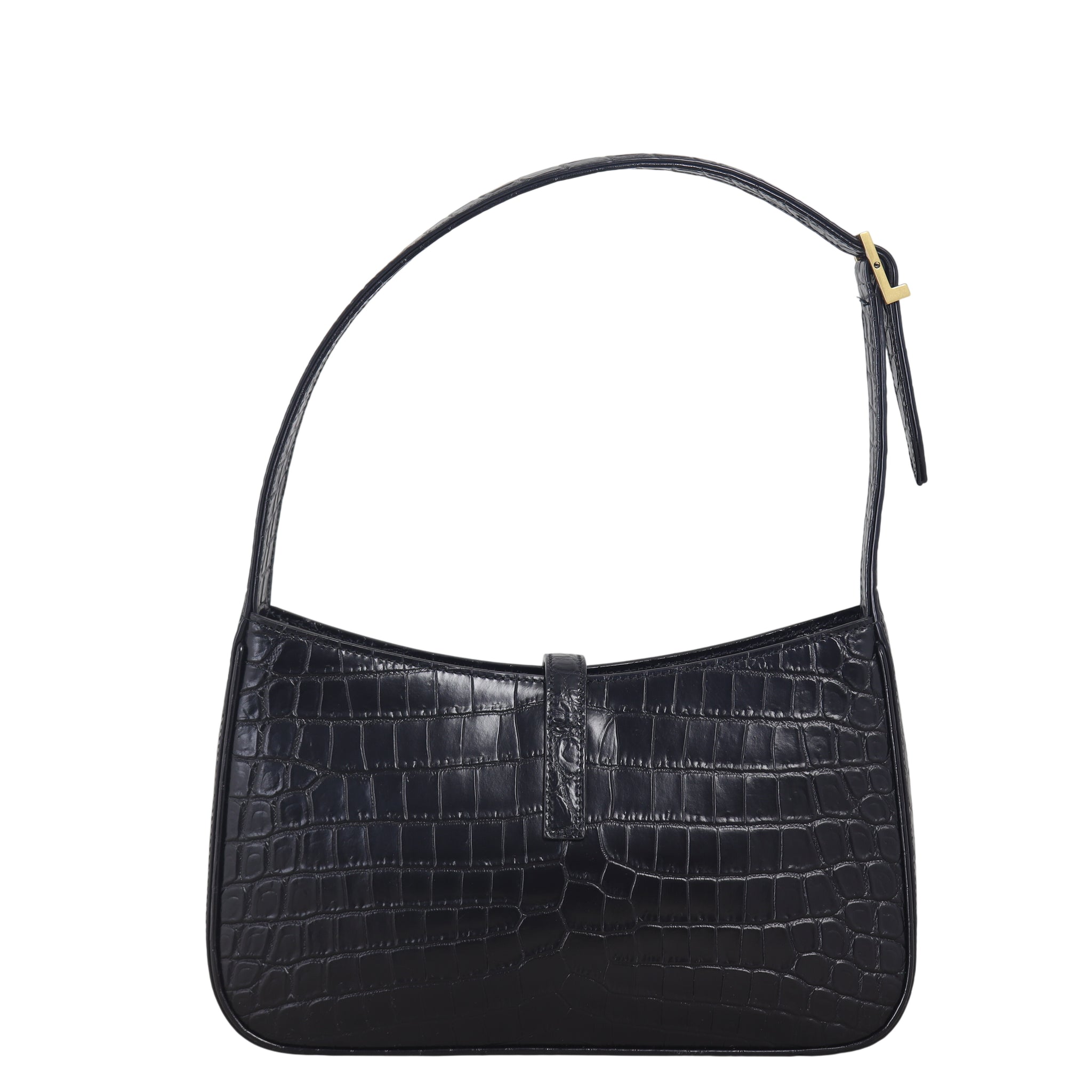 Saint Laurent Le 5 A 7 Hobo Croc-Embossed
