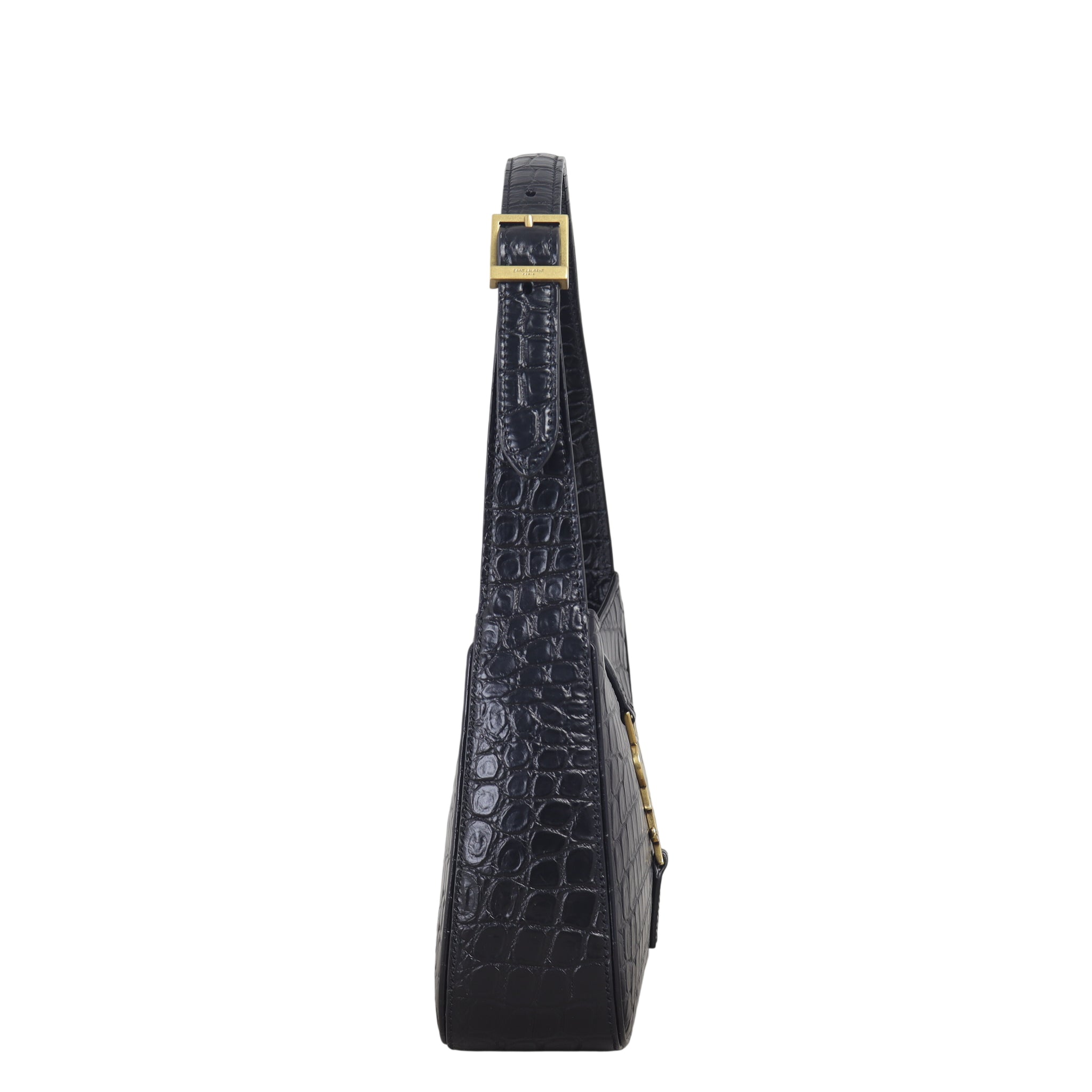 Saint Laurent Le 5 A 7 Hobo Croc-Embossed