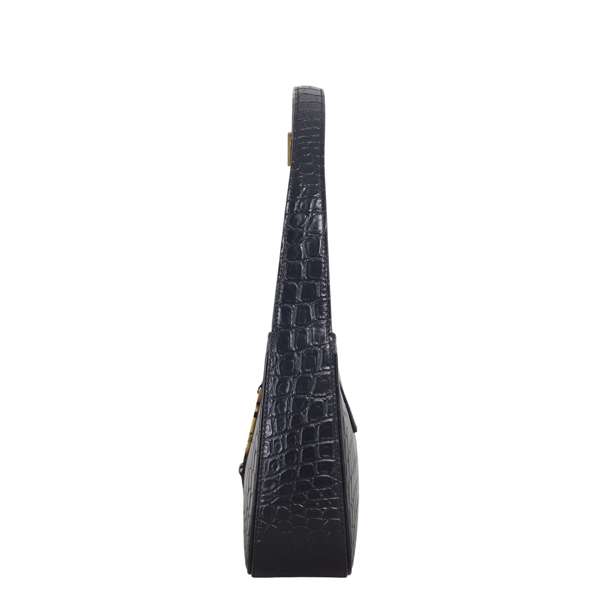 Saint Laurent Le 5 A 7 Hobo Croc-Embossed