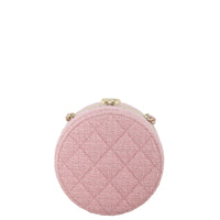 Chanel CC Tweed Mini Round Clutch with Chain