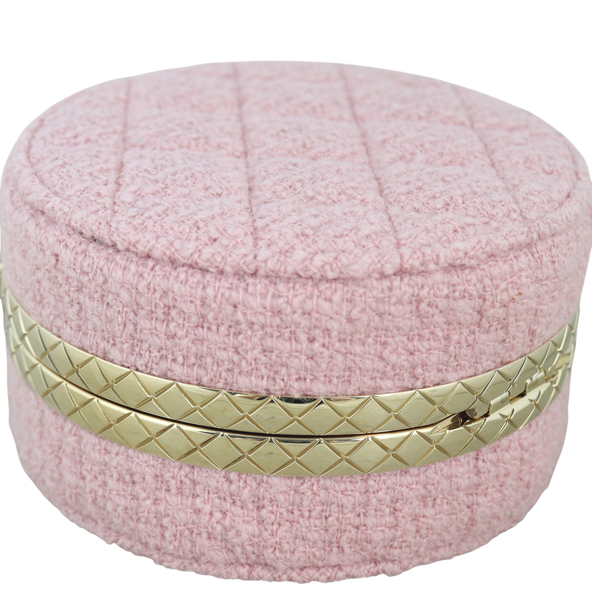 Chanel CC Tweed Mini Round Clutch with Chain