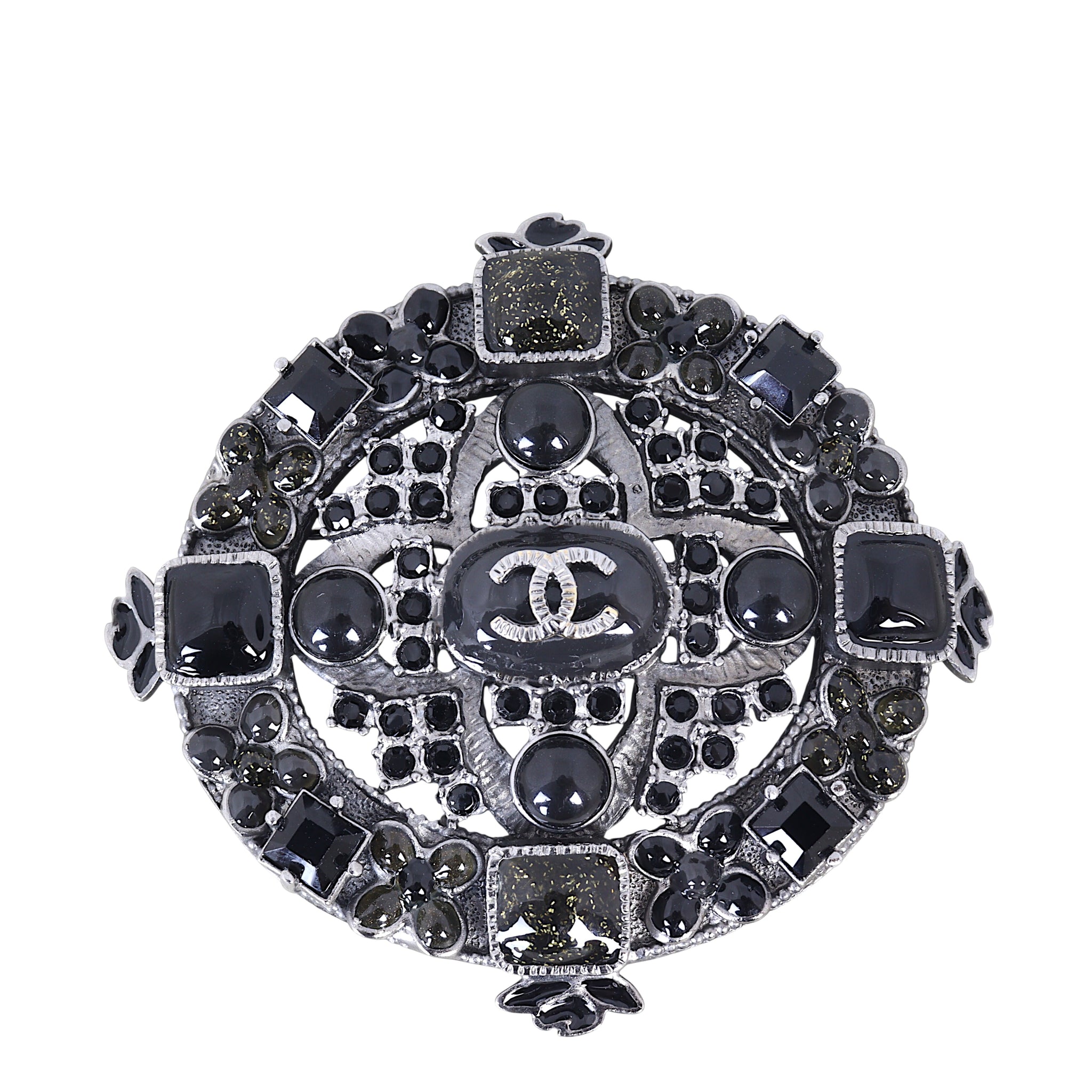 Chanel CC Cabochon Brooch