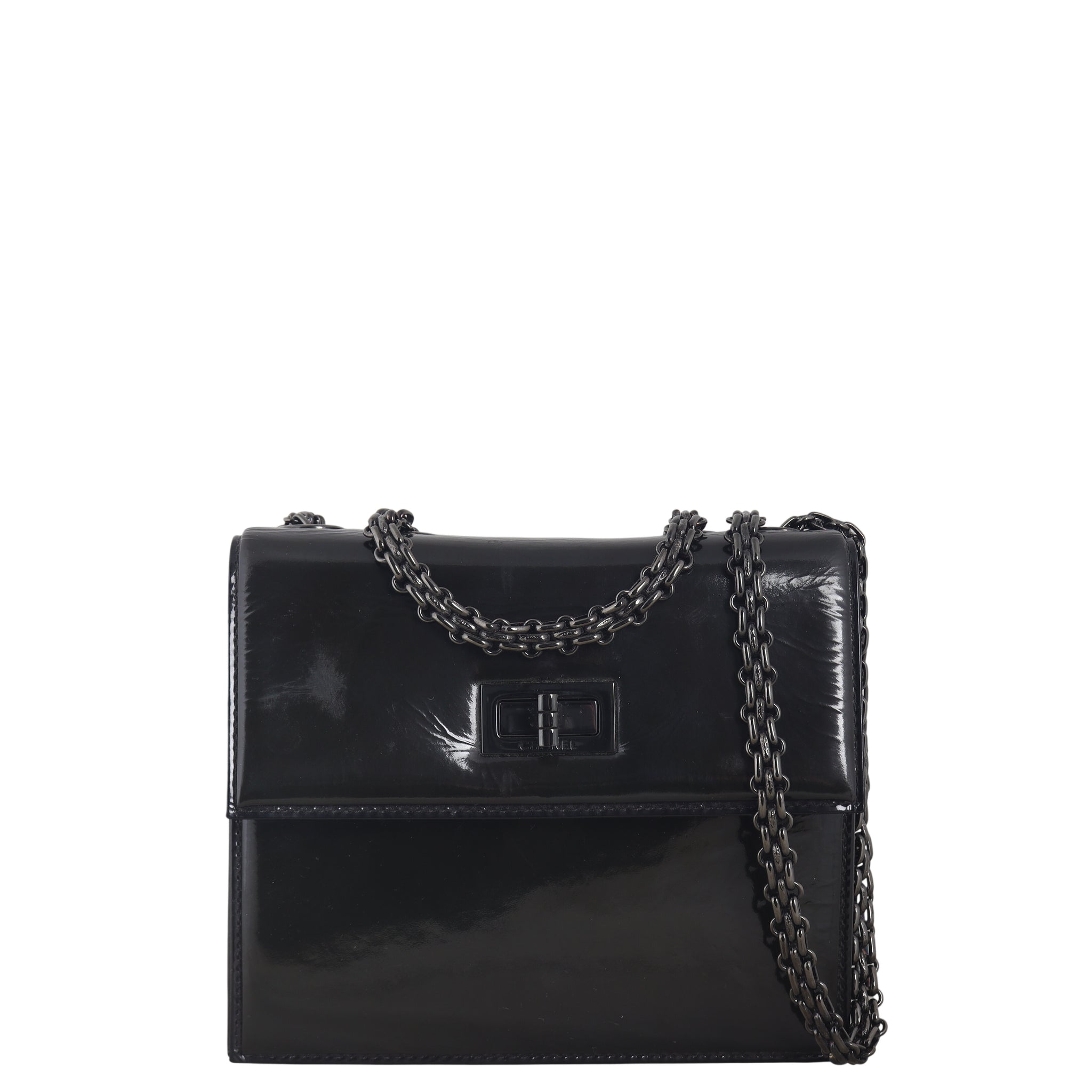 Chanel Mademoiselle Lock Square Bag Patent