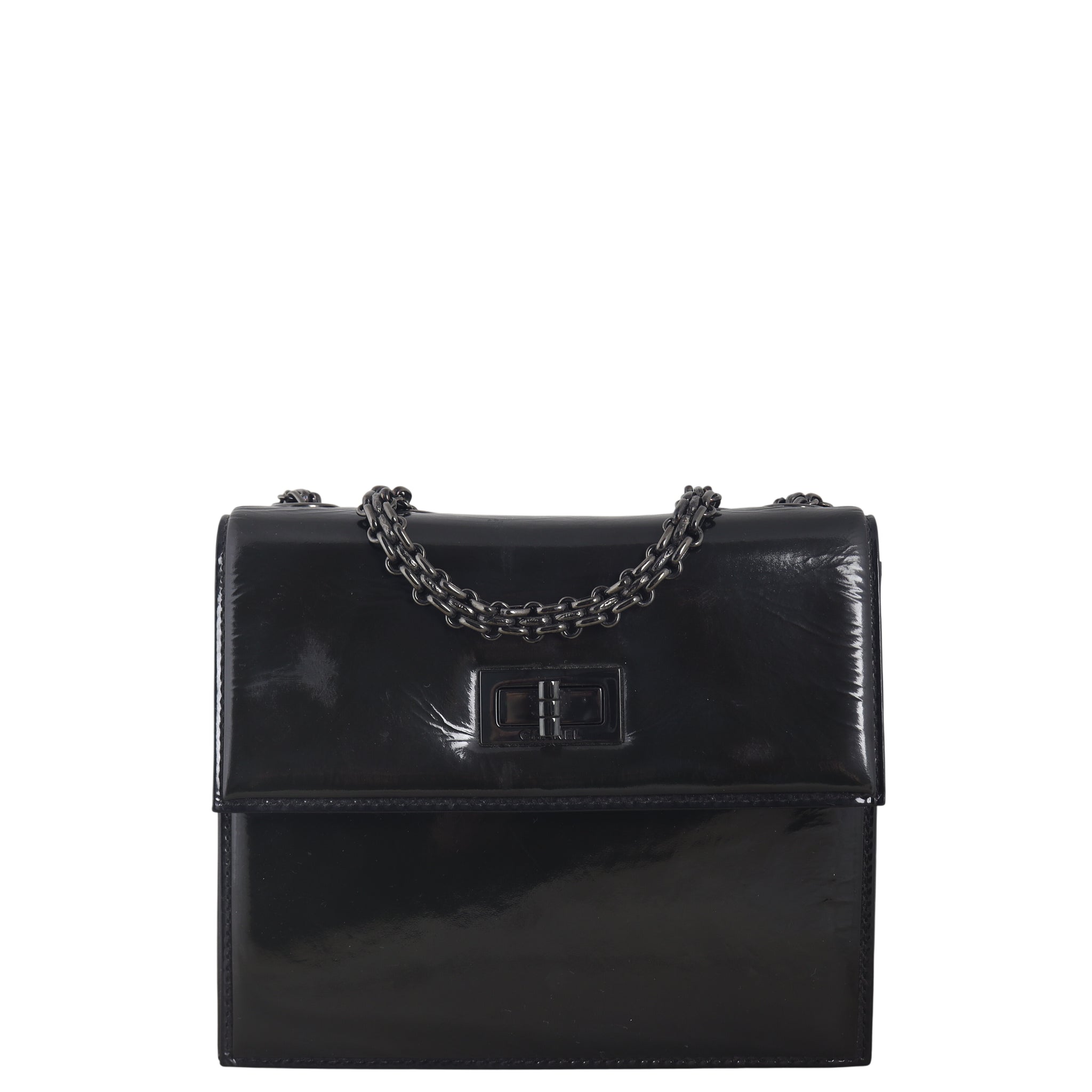 Chanel Mademoiselle Lock Square Bag Patent