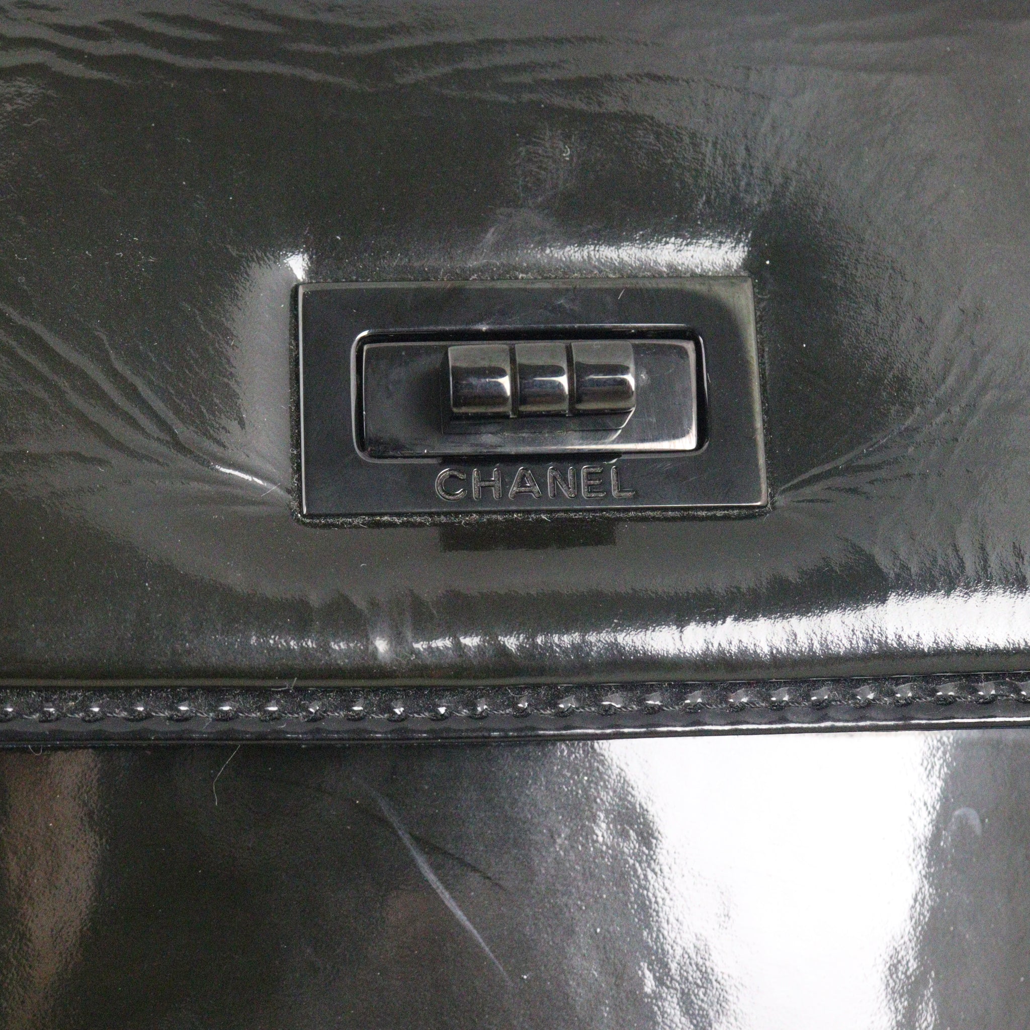 Chanel Mademoiselle Lock Square Bag Patent