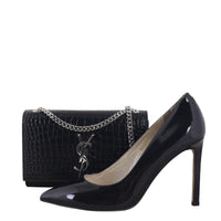 Saint Laurent Kate Tassel Chain Bag Small Croc-Embossed