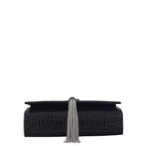 Saint Laurent Kate Tassel Chain Bag Small Croc-Embossed