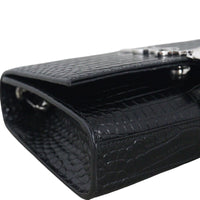 Saint Laurent Kate Tassel Chain Bag Small Croc-Embossed