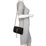 Saint Laurent Kate Tassel Chain Bag Small Croc-Embossed