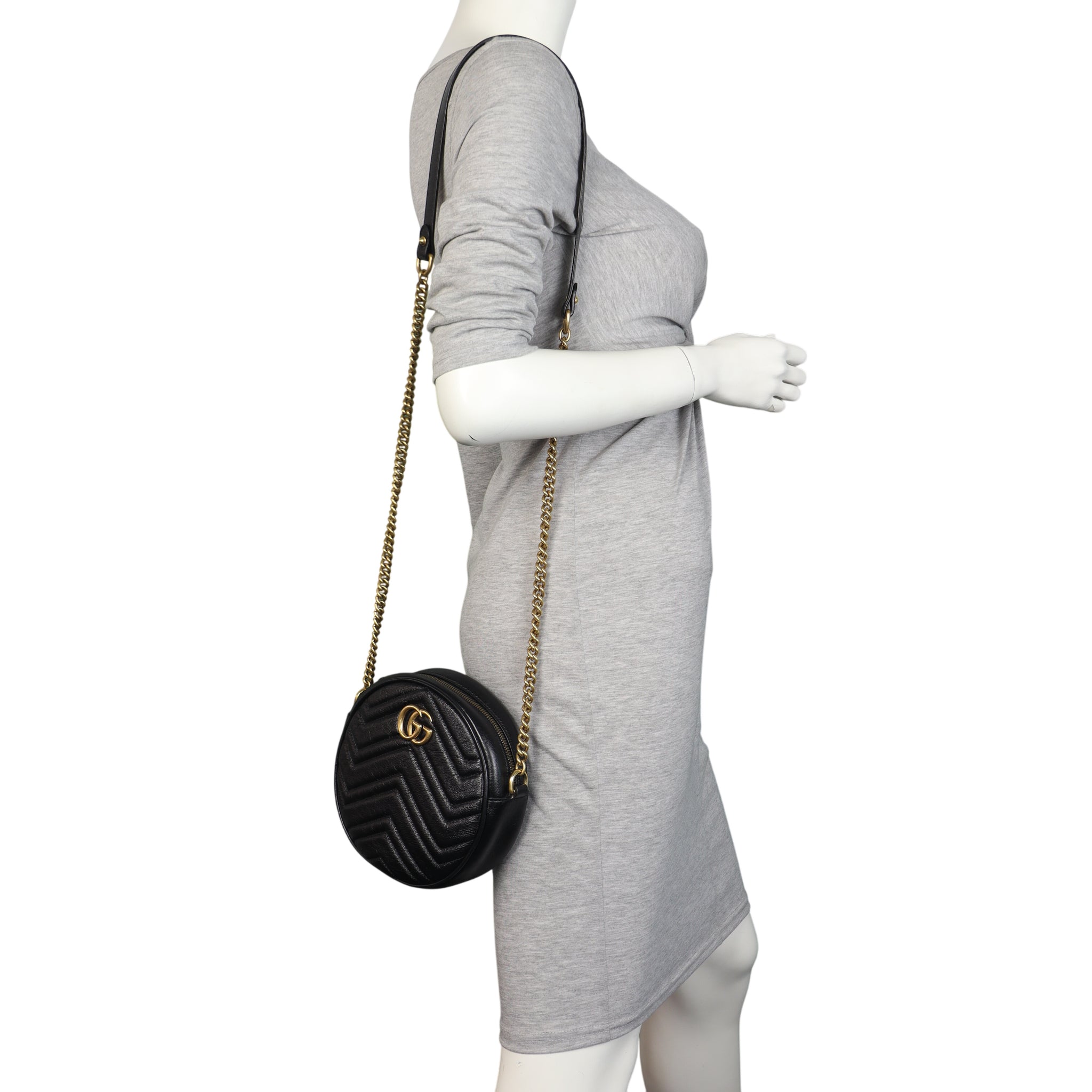 Gucci GG Marmont Round Chain Shoulder Bag