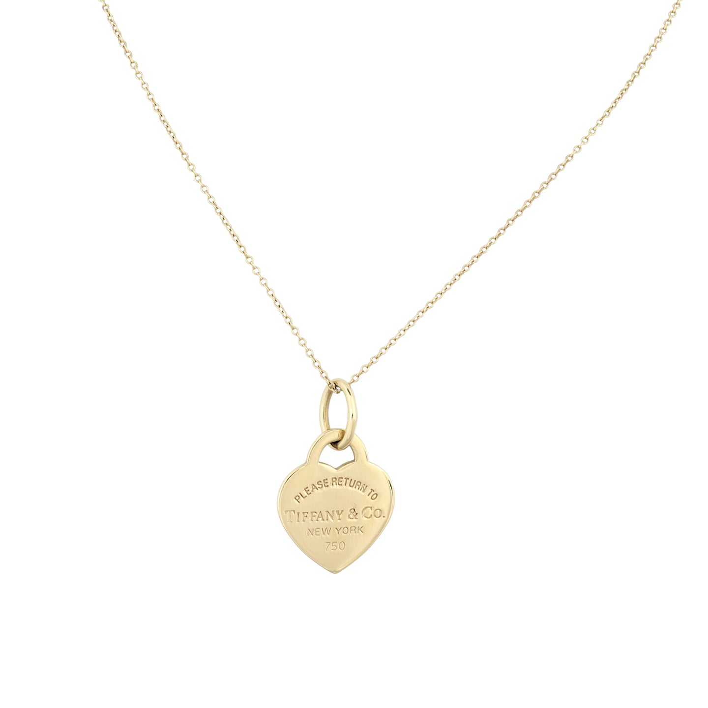 Tiffany & Co Return To Tiffany Heart Tag Pendant 18k Yellow Gold Necklace