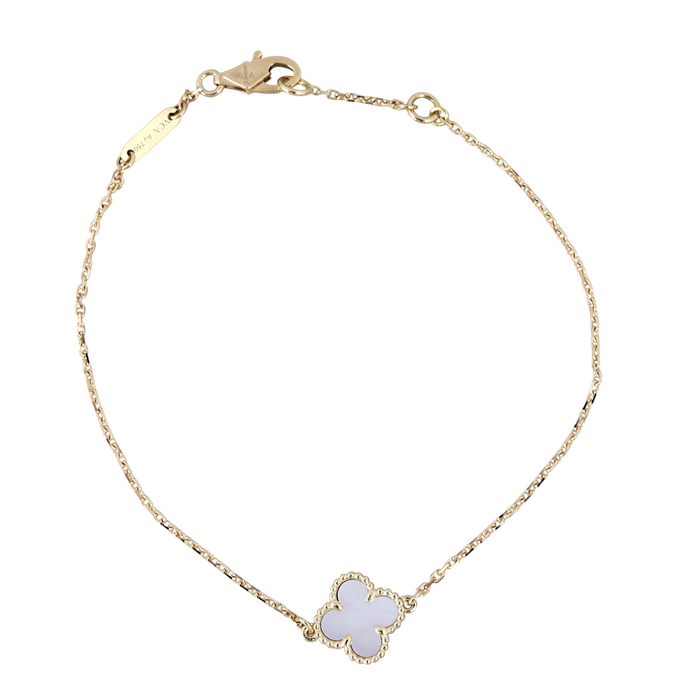 Van Cleef & Arpels Sweet Alhambra Mother of Pearl 18k Yellow Gold Bracelet