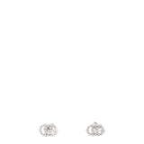 Gucci Interlocking G 18k White Gold Diamond Stud Earrings