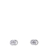Gucci Interlocking G 18k White Gold Diamond Stud Earrings