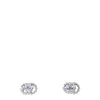 Gucci Interlocking G 18k White Gold Diamond Stud Earrings