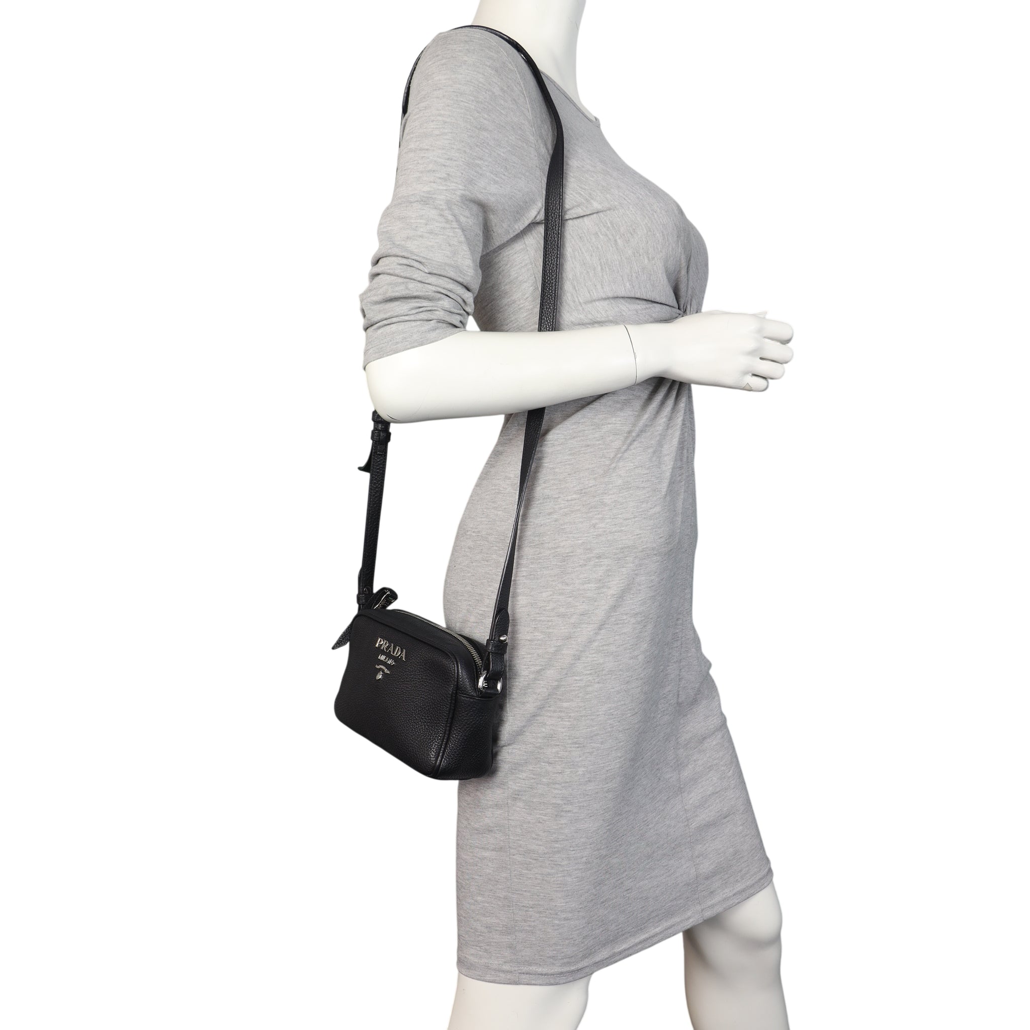 Prada Vitello Daino Zip Camera Bag