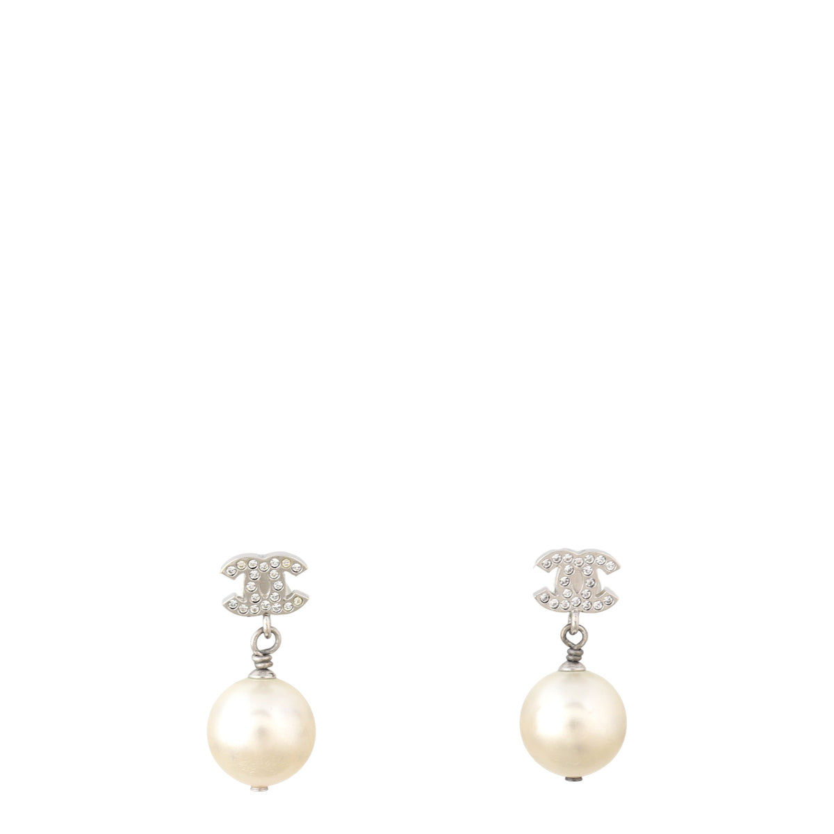 Cc Shell Crystal Drop Chanel Crystal CC Pearl Drop Earrings – Luxe.It.Fwd