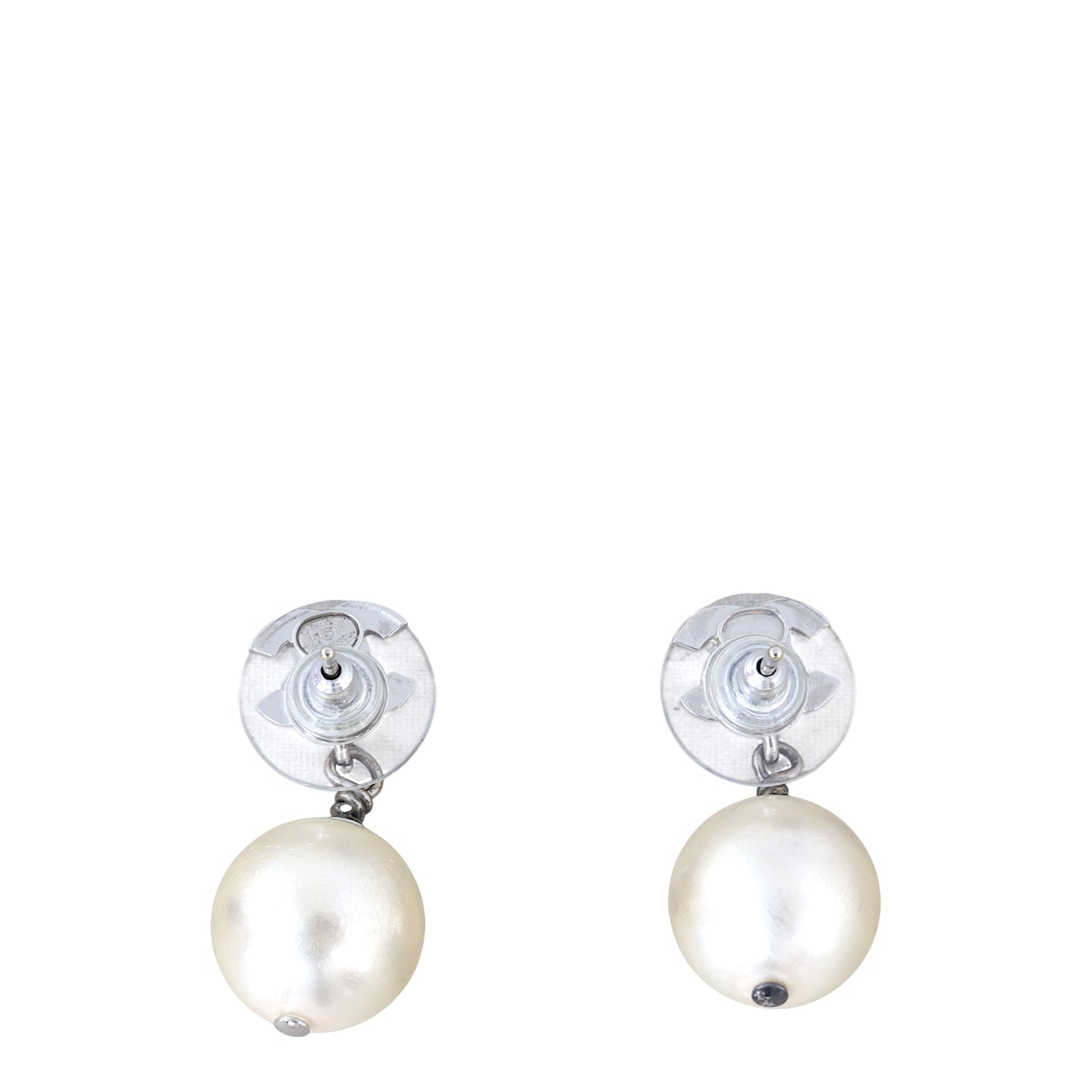 Chanel Crystal CC Pearl Drop Earrings