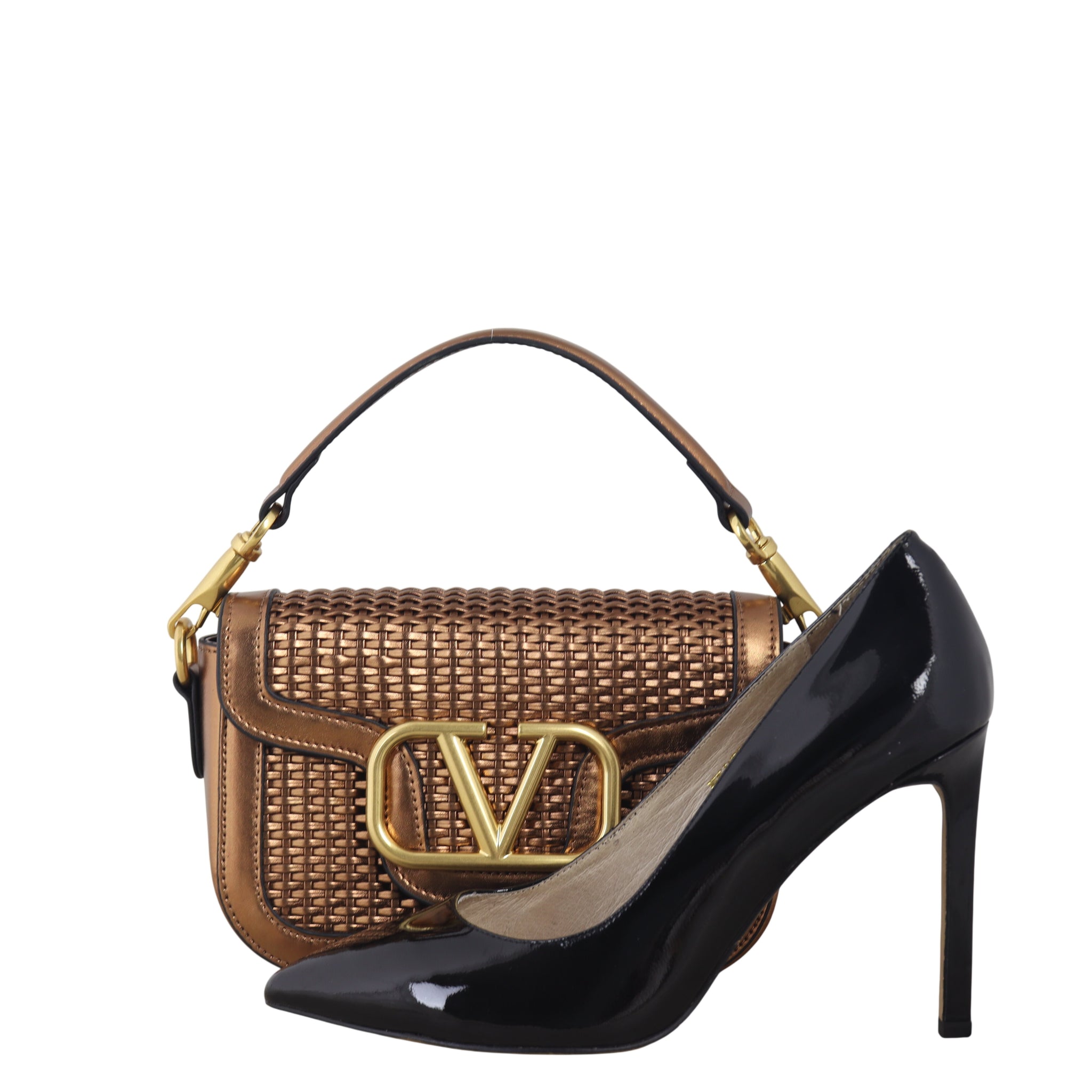 Valentino Vlogo Loco Woven Shoulder Bag
