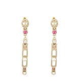 Chanel CC Gems Geometric Drop Earrings