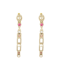 Chanel CC Gems Geometric Drop Earrings