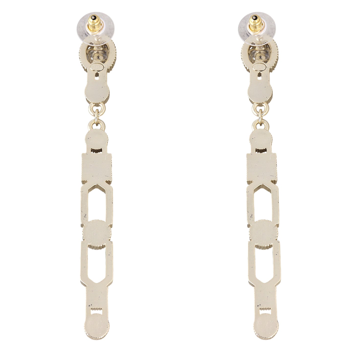 Chanel CC Gems Geometric Drop Earrings