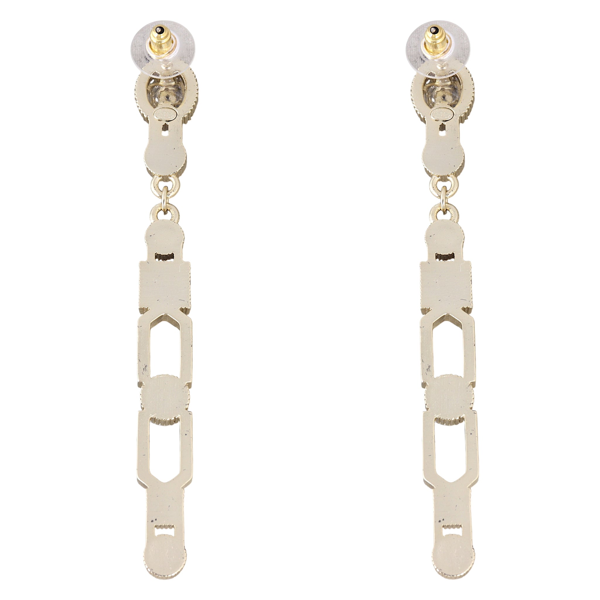 Chanel CC Gems Geometric Drop Earrings